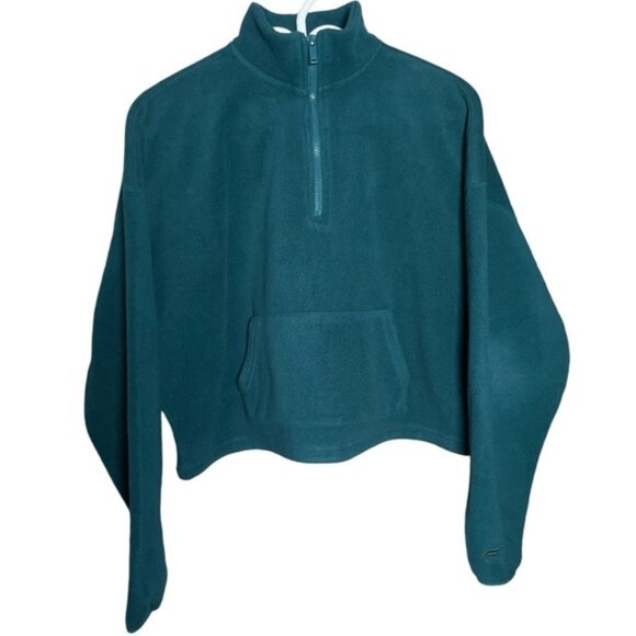 Fabletics XS Crop Sweaters Sweatshirts Cozy Winter Green Pocket Oversized Lounge - Picture 14 of 15